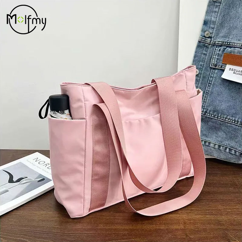 Luxury Bags Quality - กระเป๋าหรูหรานักออกแบบไนลอนสะพายไหล่สำหรับผู้หญิง, กระเป๋าโท้ทสีทึบกระเป๋า Handbag2024วันหยุดความจุขนาดใหญ่สำหรับคุณแม่