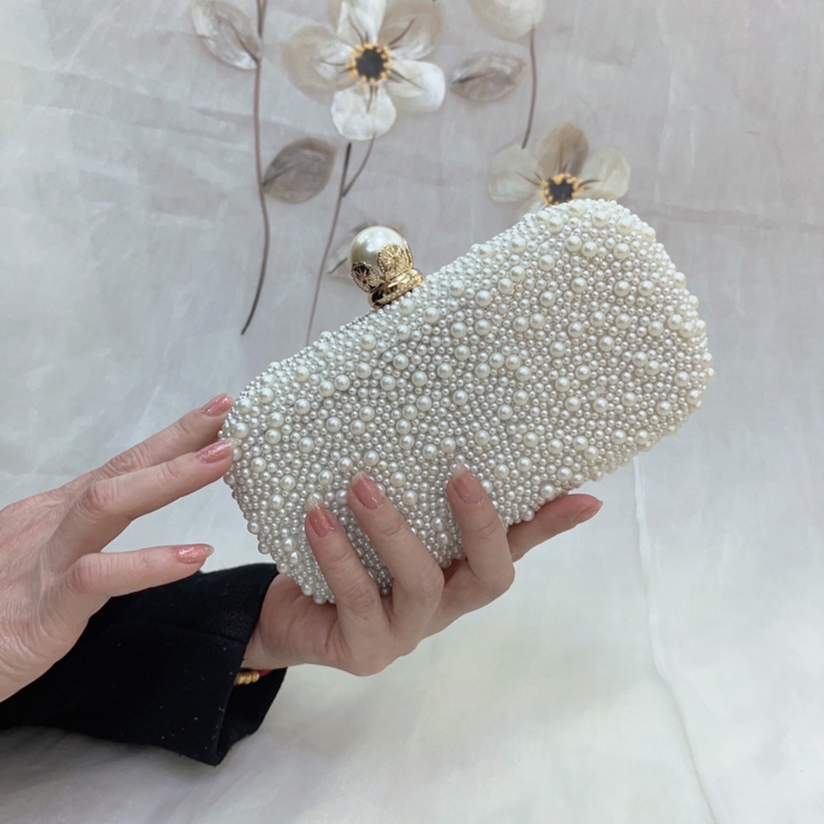Luxury Bags Made - กระเป๋าคลัทช์งานแต่งงานสุดหรู กระเป๋าสะพายไหล่โซ่ กระเป๋าสตางค์ไข่มุกสำหรับผู้หญิง กระเป๋าถือสำหรับงานปาร์ตี้ กระเป๋าถือแบรนด์ดีไซเนอร์แฟชั่น
