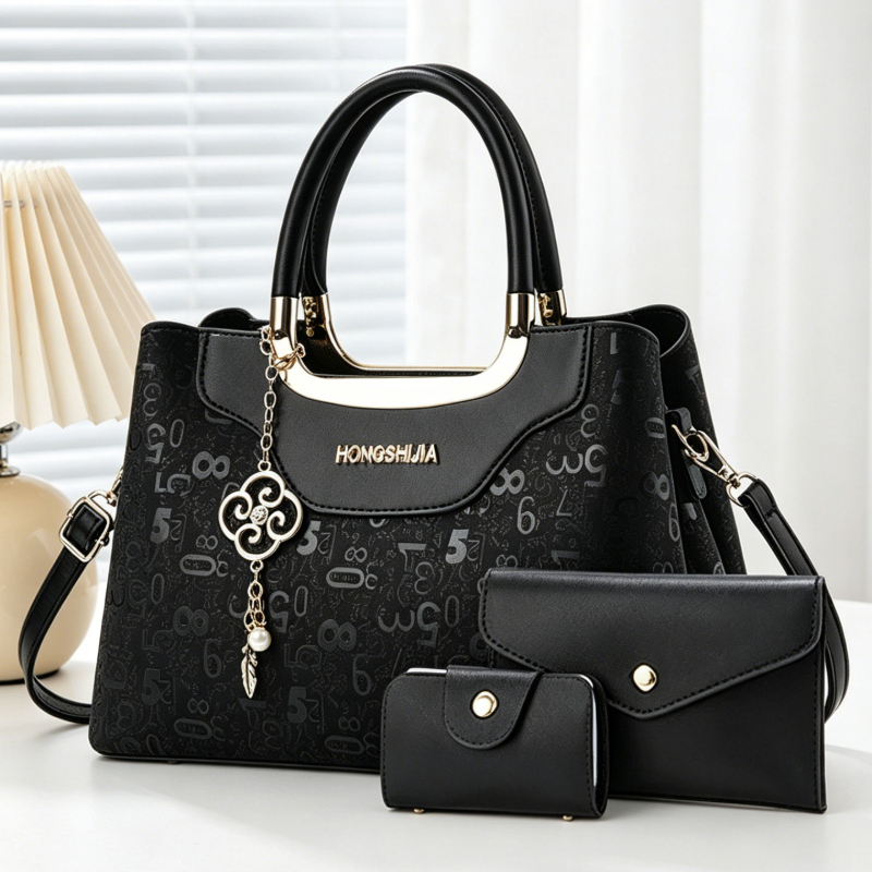 Luxury Bags For You - ชุดกระเป๋าถือแฟชั่นผู้หญิง 3 ชิ้น, กระเป๋าสะพายข้างพิมพ์ลายดิจิตอลสุดหรูสำหรับผู้หญิง, กระเป๋าสะพายไหล่หลายช่องความจุขนาดใหญ่