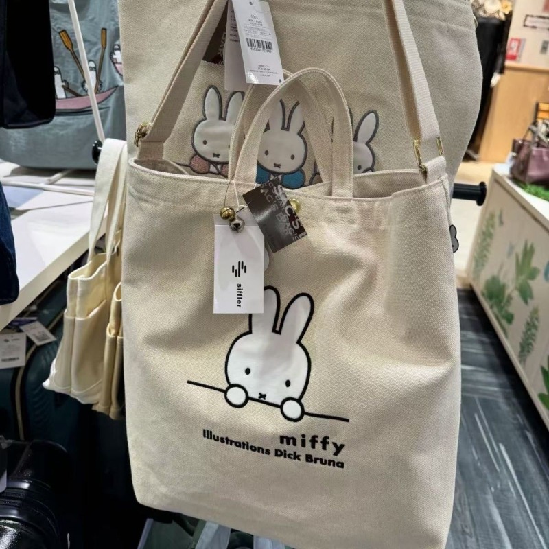 Luxury Bags Japan - มิฟฟี่ คาวาอิอะนิเมะการ์ตูนกระเป๋าถือปักลายความจุขนาดใหญ่กระเป๋าผ้าแคนวาสน่ารักกระเป๋าสะพายแฟชั่นเทรนด์ความรู้สึกหรูหรา