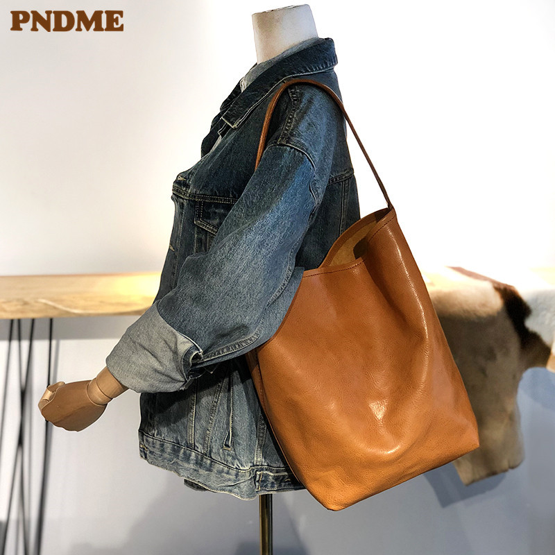 Luxury Bags Shopping - กระเป๋าโท้ทหนังแท้สำหรับผู้หญิง สไตล์เรียบหรู ใช้ได้ทุกวัน ท่องเที่ยว พักผ่อน สะพายไหล่