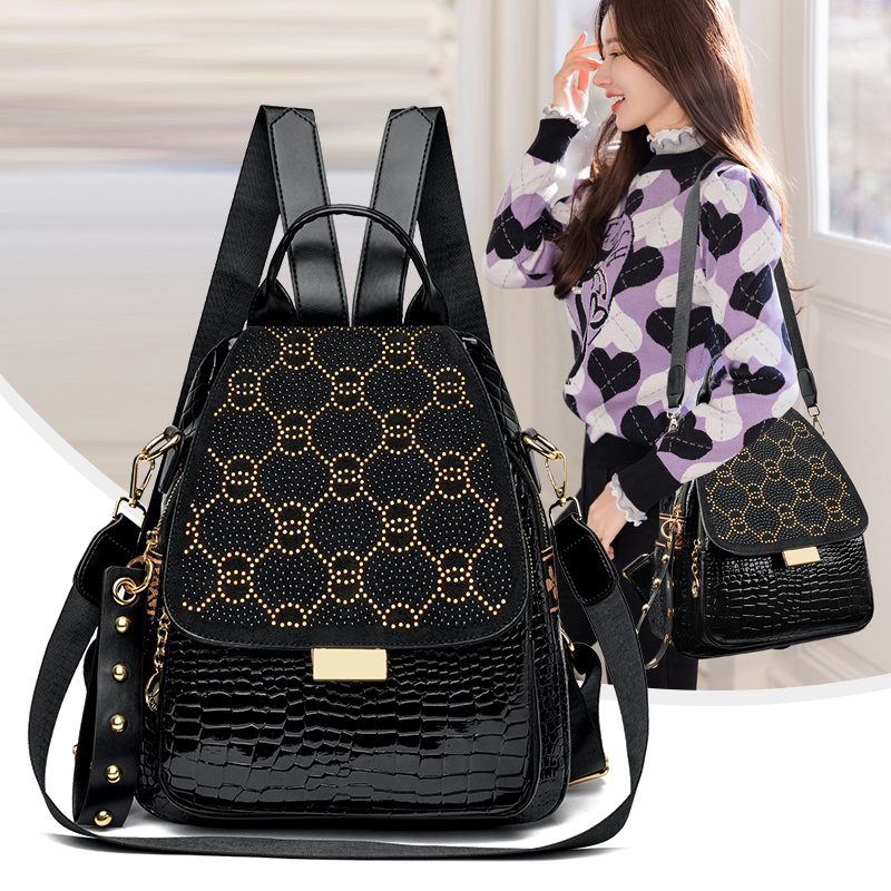 Xl Luxury Bags - กระเป๋าเป้สะพายหลังหนังขี้ผึ้งน้ํามันหรูหราสําหรับผู้หญิง, กระเป๋าสะพายแฟชั่นความจุขนาดใหญ่, กระเป๋าเดินทางแบบสบาย ๆ มีสไตล์, ทนทานและเป้สะพายหลัง