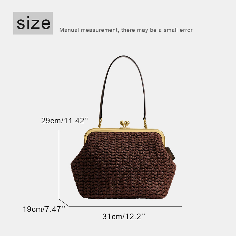 กระเป๋าสะพายชายหาดแบบถักมือพร้ - Luxury Bags Quality บทวิจารณ์และราคา