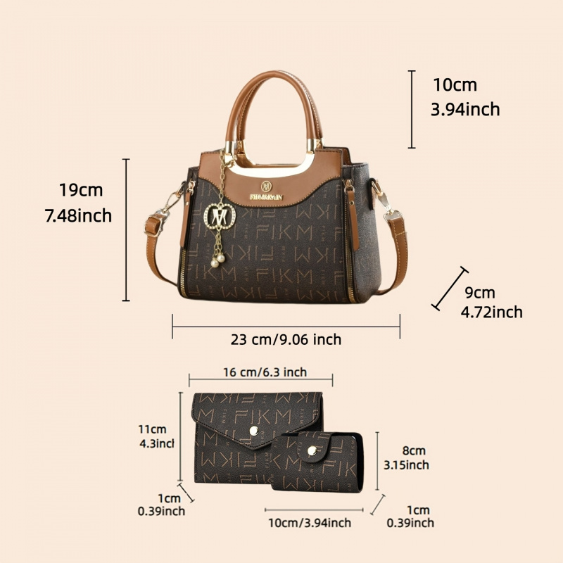 ชุดกระเป๋าพิมพ์ลายตัวอักษร 3 ช - Luxury Bags For You บทวิจารณ์และราคา