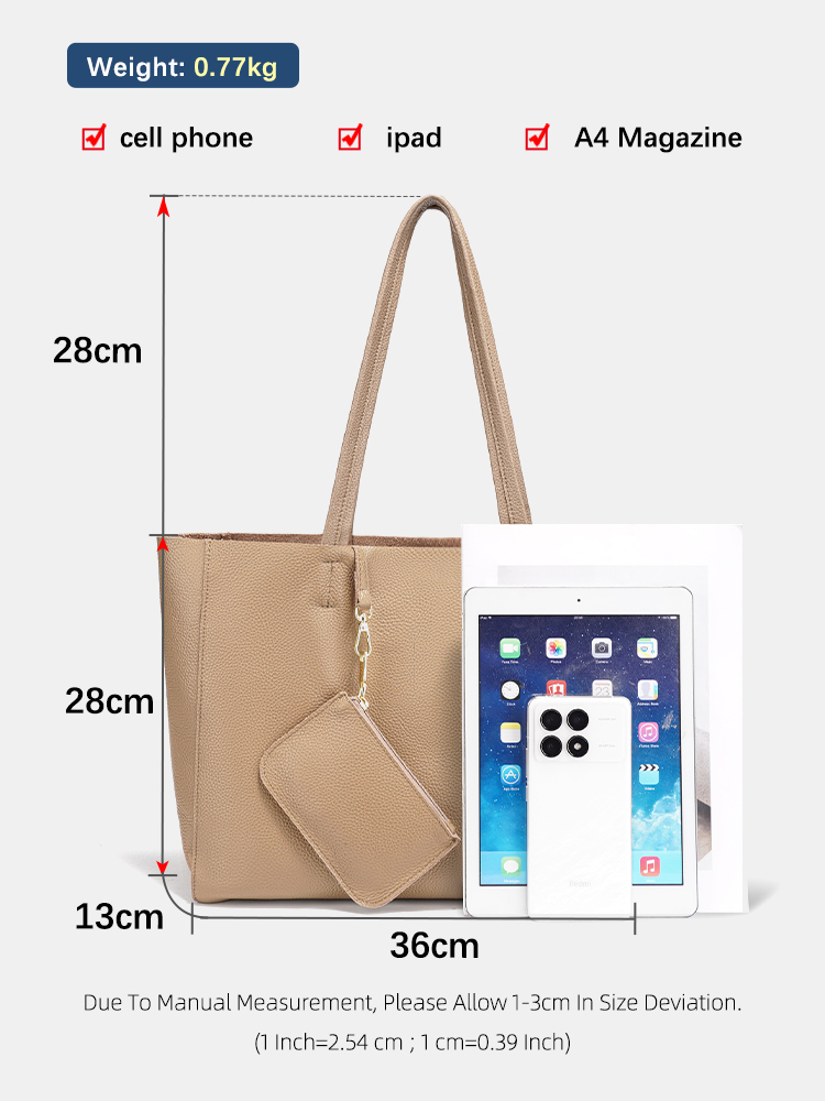 กระเป๋าถือขนาดใหญ่หนังแท้ Zenc - Luxury Bags Quality บทวิจารณ์และราคา