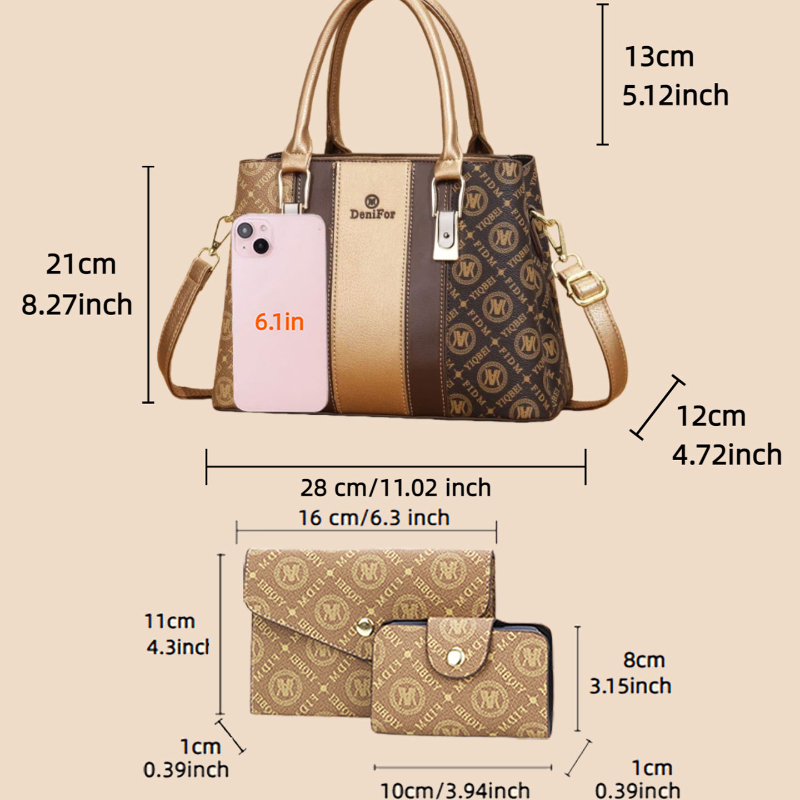 ชุดกระเป๋าถือสตรี 3 ชิ้น ดีไซน - Luxury Bags For You บทวิจารณ์และราคา